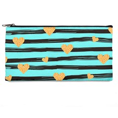 Stripes Heart Pattern Pencil Cases by designsbymallika