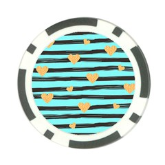 Stripes Heart Pattern Poker Chip Card Guard (10 Pack) by designsbymallika