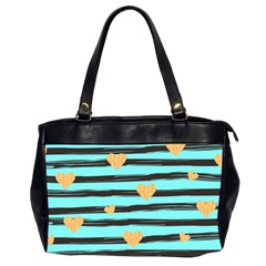 Stripes Heart Pattern Oversize Office Handbag (2 Sides)