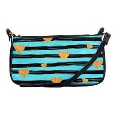 Stripes Heart Pattern Shoulder Clutch Bag by designsbymallika