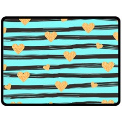 Stripes Heart Pattern Fleece Blanket (large)  by designsbymallika