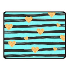 Stripes Heart Pattern Fleece Blanket (small) by designsbymallika