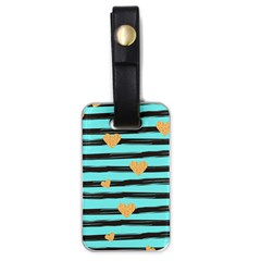 Stripes Heart Pattern Luggage Tag (one Side) by designsbymallika