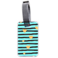 Stripes Heart Pattern Luggage Tag (two Sides) by designsbymallika