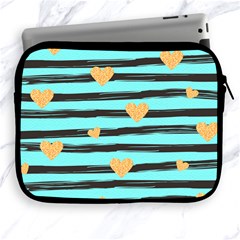 Stripes Heart Pattern Apple Ipad 2/3/4 Zipper Cases by designsbymallika