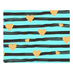 Stripes Heart Pattern Double Sided Flano Blanket (large)  by designsbymallika