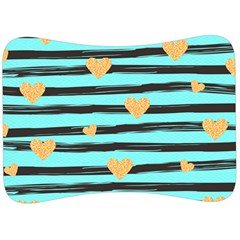 Stripes Heart Pattern Velour Seat Head Rest Cushion by designsbymallika