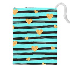 Stripes Heart Pattern Drawstring Pouch (5xl)