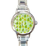 avocado love Round Italian Charm Watch Front