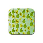 avocado love Rubber Square Coaster (4 pack)  Front