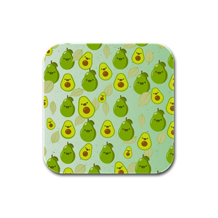 avocado love Rubber Square Coaster (4 pack) 