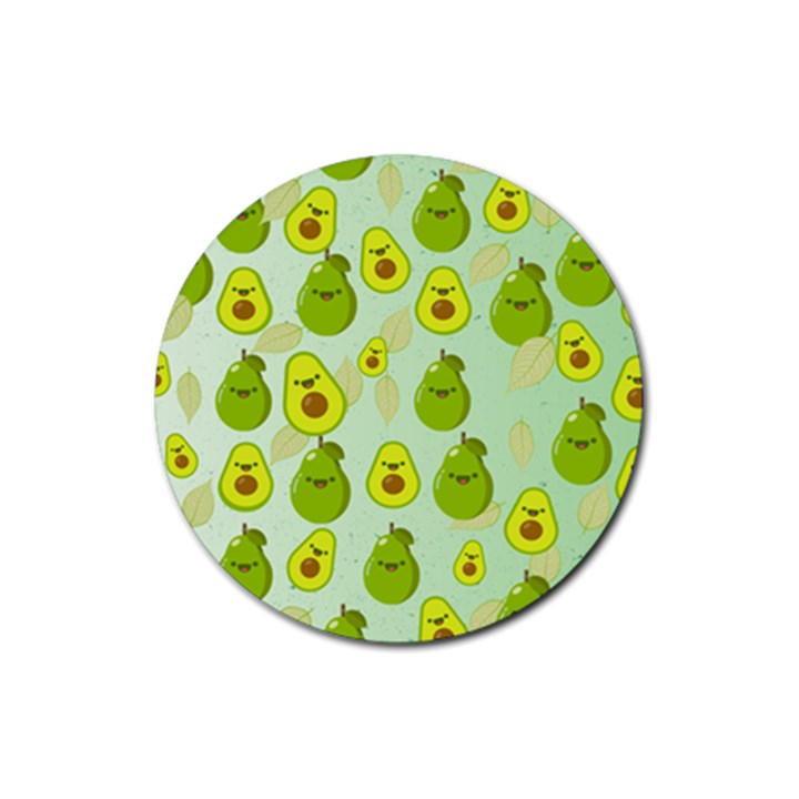 avocado love Rubber Coaster (Round) 