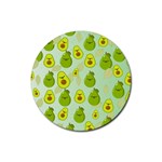 avocado love Rubber Round Coaster (4 pack)  Front