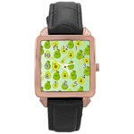 avocado love Rose Gold Leather Watch  Front