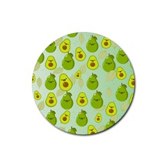 Avocado Love Rubber Coaster (round)  by designsbymallika