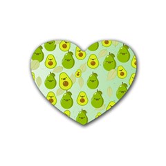 Avocado Love Rubber Coaster (heart)  by designsbymallika