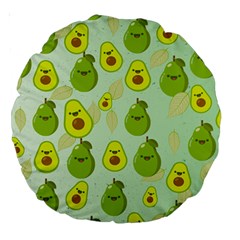 Avocado Love Large 18  Premium Round Cushions by designsbymallika