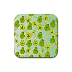 Avocado Love Rubber Coaster (square)  by designsbymallika