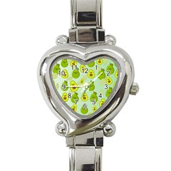 Avocado Love Heart Italian Charm Watch by designsbymallika