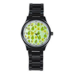 Avocado Love Stainless Steel Round Watch by designsbymallika