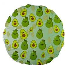 Avocado Love Large 18  Premium Flano Round Cushions by designsbymallika