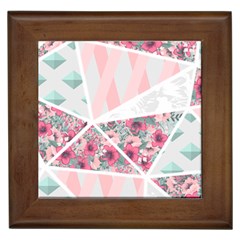 Pink Patchwork Framed Tile by designsbymallika