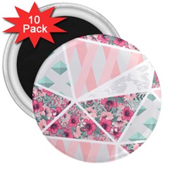 Pink Patchwork 3  Magnets (10 Pack)  by designsbymallika