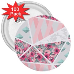 Pink Patchwork 3  Buttons (100 Pack)  by designsbymallika