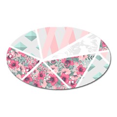 Pink Patchwork Oval Magnet by designsbymallika