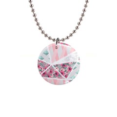 Pink Patchwork 1  Button Necklace by designsbymallika