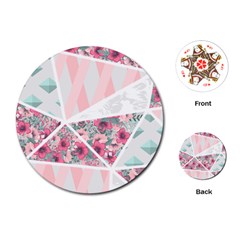 Pink Patchwork Playing Cards Single Design (round) by designsbymallika