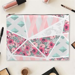 Pink Patchwork Cosmetic Bag (xl) by designsbymallika