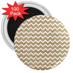 Gold Glitter Chevron 3  Magnets (100 pack)