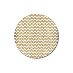 Gold Glitter Chevron Magnet 3  (Round)