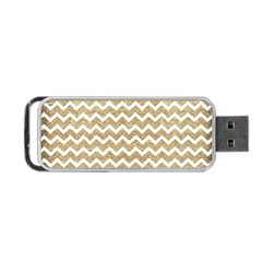 Gold Glitter Chevron Portable USB Flash (One Side)