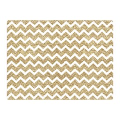 Gold Glitter Chevron Double Sided Flano Blanket (Mini) 