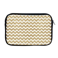 Gold Glitter Chevron Apple Macbook Pro 17  Zipper Case by mccallacoulture