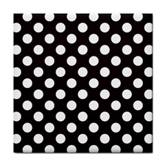 Black With White Polka Dots Tile Coaster