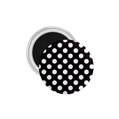 Black With White Polka Dots 1 75  Magnets by mccallacoulture