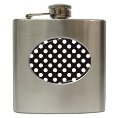 Black With White Polka Dots Hip Flask (6 Oz) by mccallacoulture