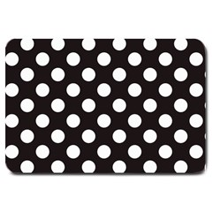 Black With White Polka Dots Large Doormat 