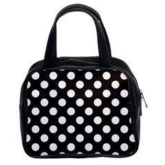 Black With White Polka Dots Classic Handbag (two Sides) by mccallacoulture