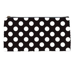 Black With White Polka Dots Pencil Cases