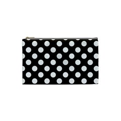 Black With White Polka Dots Cosmetic Bag (small) by mccallacoulture