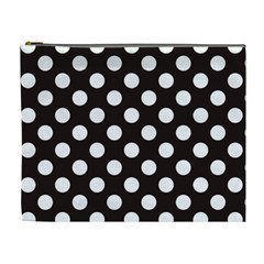 Black With White Polka Dots Cosmetic Bag (xl) by mccallacoulture