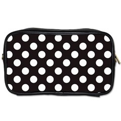 Black With White Polka Dots Toiletries Bag (one Side) by mccallacoulture