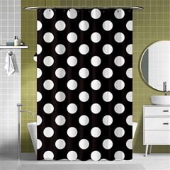 Black With White Polka Dots Shower Curtain 48  X 72  (small)  by mccallacoulture