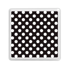 Black With White Polka Dots Memory Card Reader (square)