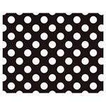 Black with White Polka Dots Double Sided Flano Blanket (Medium)  60 x50  Blanket Front