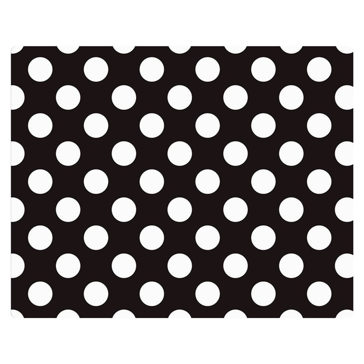 Black with White Polka Dots Double Sided Flano Blanket (Medium) 